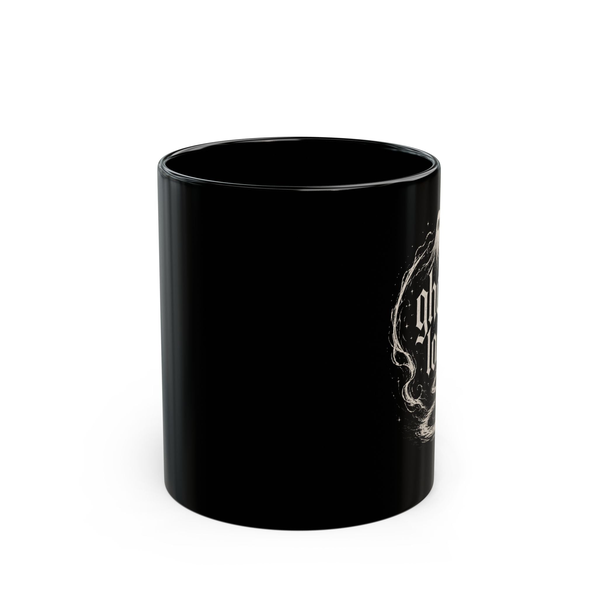 Ghost Loop Black Coffee Mug — Vintage Ghost Logo 11oz/15oz